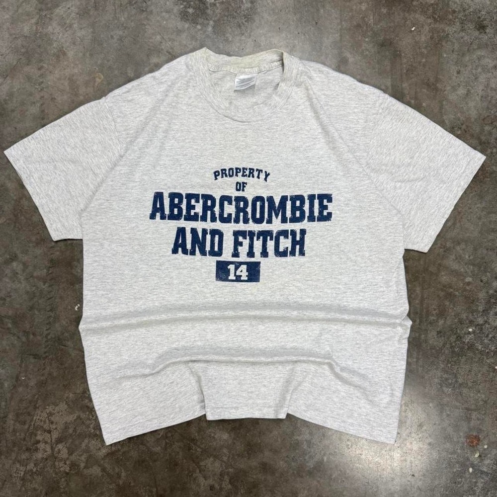 Vintage 90s Abercrombie & Fitch Gray Essential Graphic Tee Mens L Y2K 14